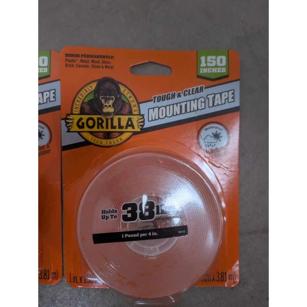 NEW Gorilla Mounting Tape Tough & Clear 150